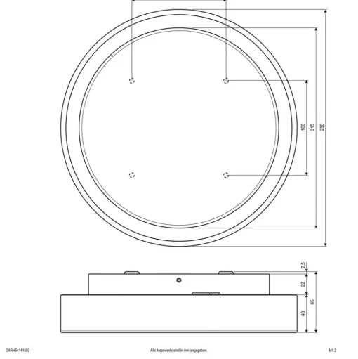 EVN LED buiten plafondlamp Tectum, antraciet, Ø 25 cm