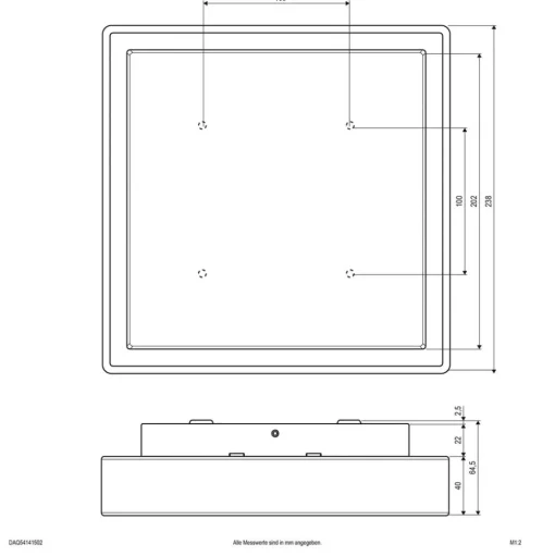 EVN LED buiten plafondlamp Tectum, 24x24 cm, antraciet, 110°