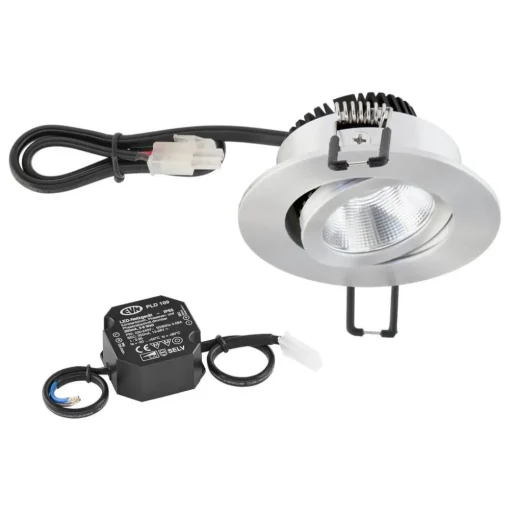 EVN PC20 inbouwlamp rond fasedimmer 3000K alu