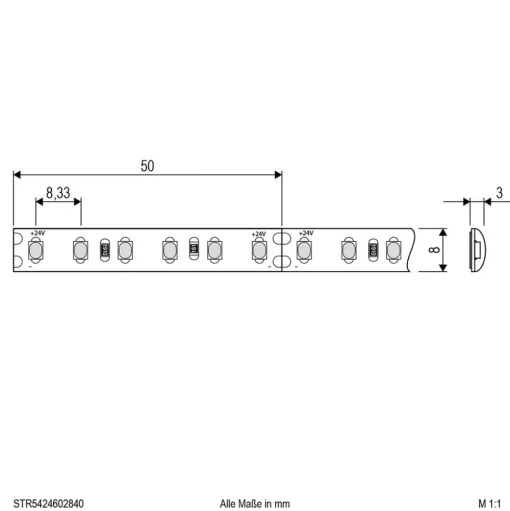 EVN STR5424 LED strip IP54 5m 48W 4.000K