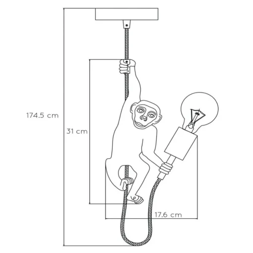 Extravaganza Chimp hanglamp, goud mat/zwart