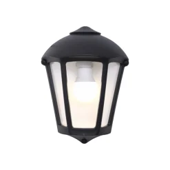 Fabio buitenwandlamp, zwart/helder, kunsthars, E27 CCT