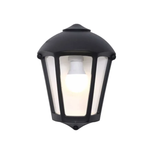 Fabio buitenwandlamp, zwart/helder, kunsthars, E27 CCT
