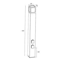 Facado Socket contactdooszuil, hoogte 100 cm