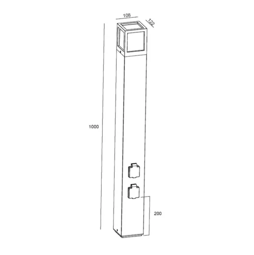 Facado Socket contactdooszuil, hoogte 100 cm