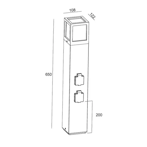 Facado Socket contactdooszuil, hoogte 65 cm
