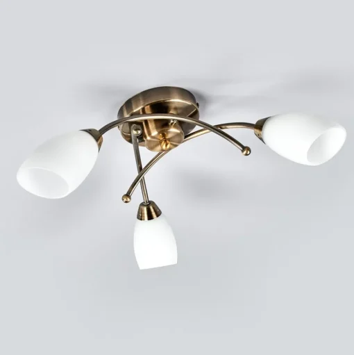 Fantastische plafondlamp OPERA, 3-li, antiek mess.