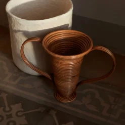 ferm LIVING Amphora vaas, rotan, geweven, hoogte 30 cm