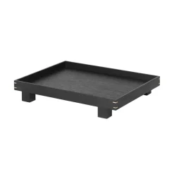 ferm LIVING Dienblad Bon Small, lengte 36 cm, zwart, hout