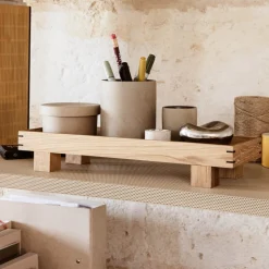 ferm LIVING Dienblad Bon X, diepte 12 cm, hoogte 6 cm, hout