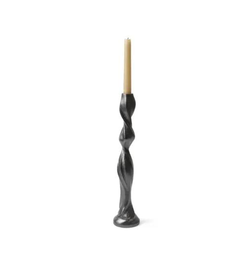 ferm LIVING Gale kandelaar, zwart, 37,5 cm, aluminium