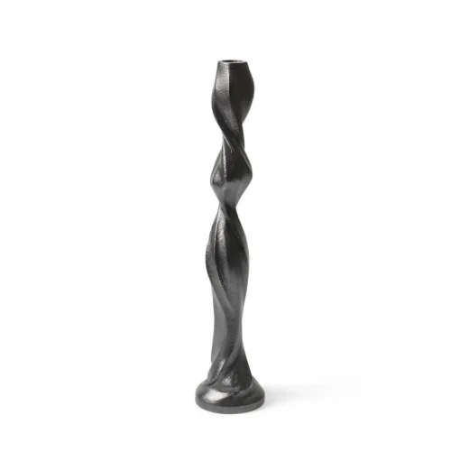 ferm LIVING Gale kandelaar, zwart, 37,5 cm, aluminium
