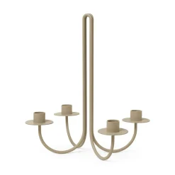 ferm LIVING Kandelaar Sway, beige, hoogte 30 cm, ijzer