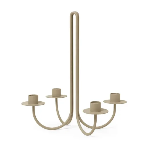 ferm LIVING Kandelaar Sway, beige, hoogte 30 cm, ijzer