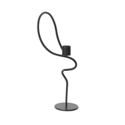 ferm LIVING Kandelaar Valse Tall, zwart, ijzer