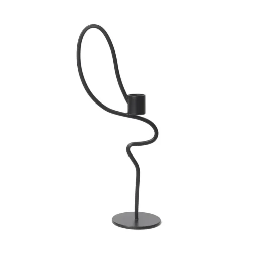 ferm LIVING Kandelaar Valse Tall, zwart, ijzer