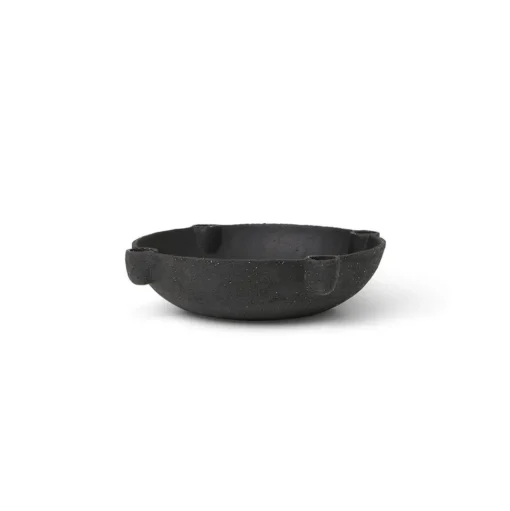 ferm LIVING Kandelaarschaal Groot, grijs, Ø 27 cm, keramiek