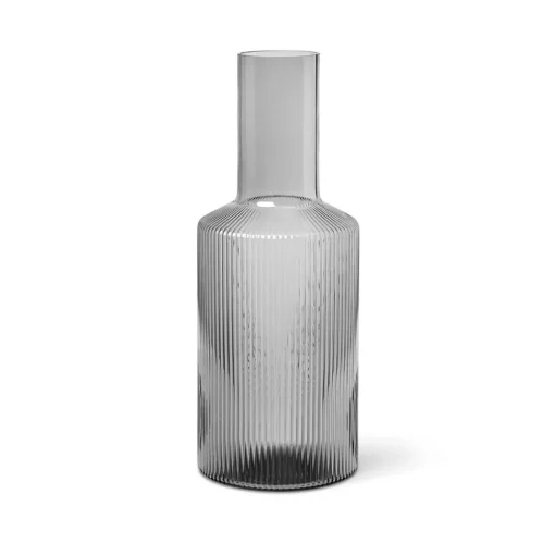 ferm LIVING Ripple karaf, grijs, 1 L, glas, mondgeblazen