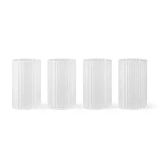 ferm LIVING Verrine Ripple, wit, 140 ml, glas, set van 4