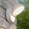 Finn LED wandlamp, wit, metaal, IP54, dag-/nachtsensor