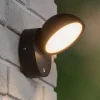 Finn LED wandlamp, zwart, IP54, dag-/nachtsensor