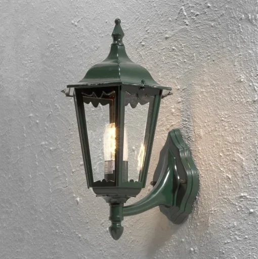Firenze buitenwandlamp, groen, fitting boven, 48 cm