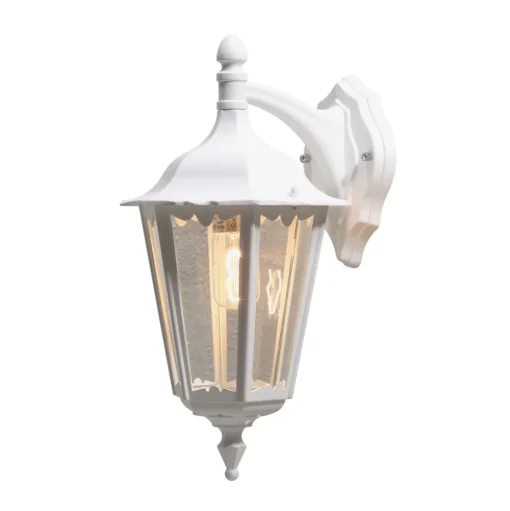 Firenze buitenwandlamp, wit, fitting onderaan, 48 cm