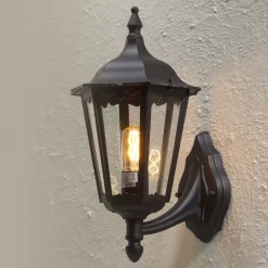 Firenze buitenwandlamp, zwart, fitting boven, 48 cm