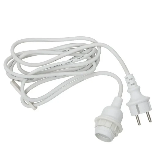 Fitting E27 met Ute kabel, 5 m, wit