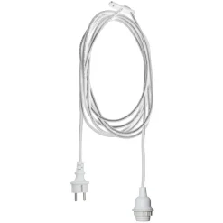 Fitting E27 met Ute kabel, 2,5 m, wit