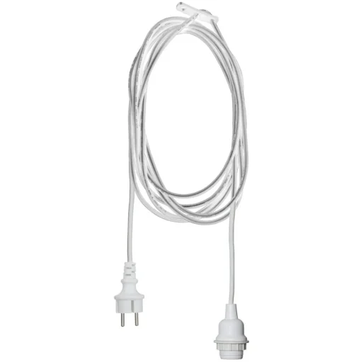 Fitting E27 met Ute kabel, 2,5 m, wit