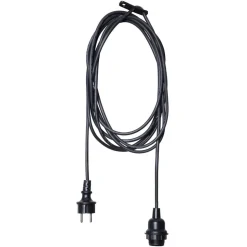 Fitting E27 met Ute kabel, 5 m, zwart
