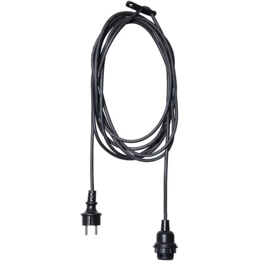 Fitting E27 met Ute kabel, 5 m, zwart