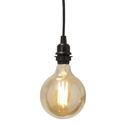 Fitting E27 met Ute kabel, 5 m, zwart