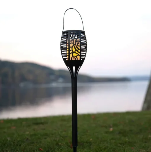 Flame LED lamp op zonne-energie, drie gebruiksmogelijkheden, 42 cm