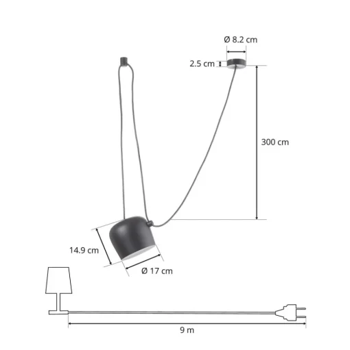 FLOS Aim Small LED hanglamp, zwart