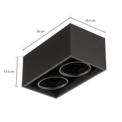FLOS Compass box H135 - plafondlamp 2-lamps zwart