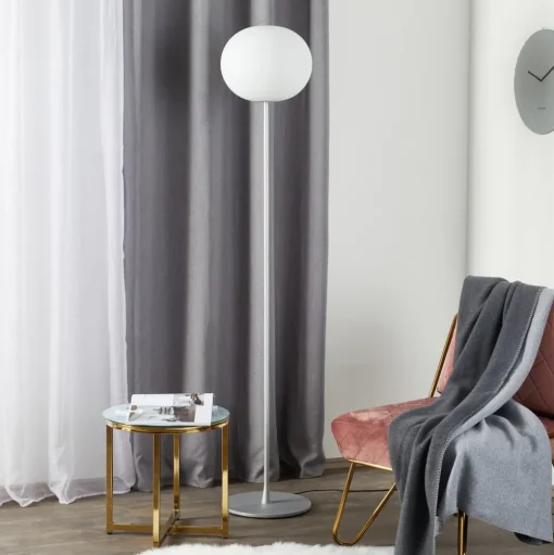 FLOS Glo-Ball Floor 2 vloerlamp, mat zilver