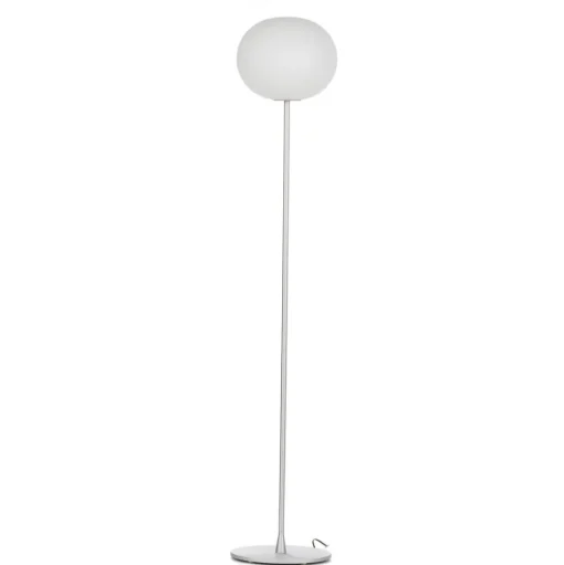 FLOS Glo-Ball Floor 2 vloerlamp, mat zilver