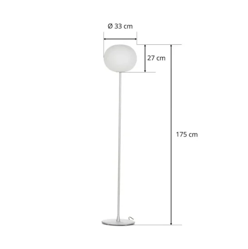 FLOS Glo-Ball Floor 2 vloerlamp, mat zilver
