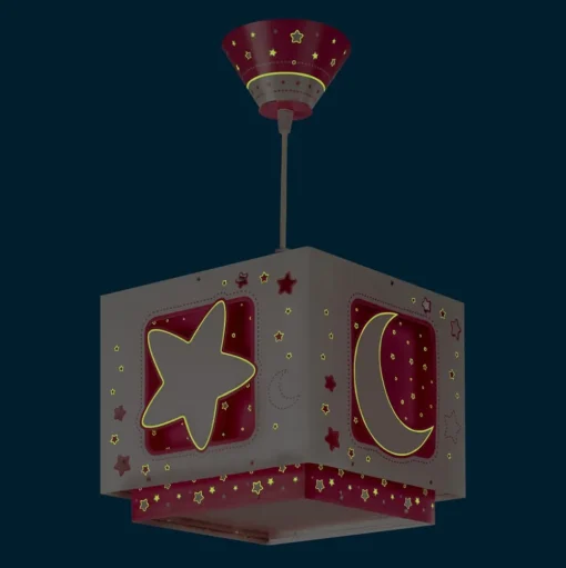 Fluorescerende hanglamp NACHTHIMMEL roze