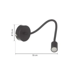 Focus flexibele LED wandlamp, zwart