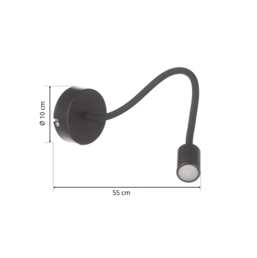 Focus flexibele LED wandlamp, zwart