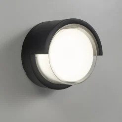 Forlight LED wandlamp Creu, Ø 17 cm, zwart, kunststof
