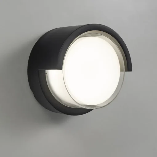 Forlight LED wandlamp Creu, Ø 17 cm, zwart, kunststof
