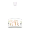 Freddy hanglamp, Ø 35 cm, stof, kleurrijk, dieren, E27
