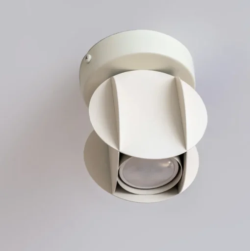 GAMBIT plafondspot, crèmewit, Ø 10 cm, metaal, GU10