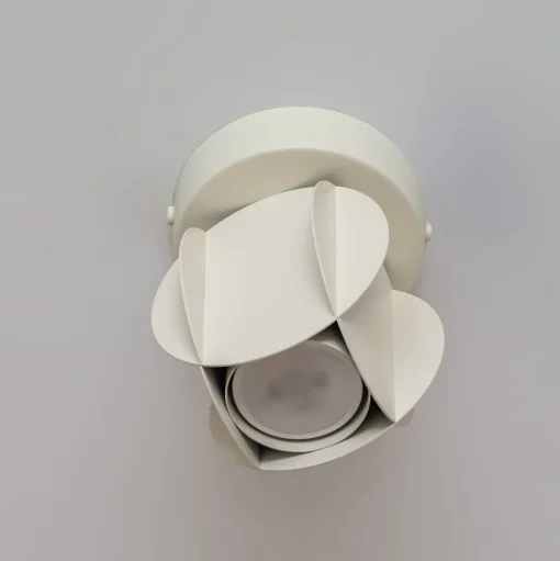 GAMBIT plafondspot, crèmewit, Ø 10 cm, metaal, GU10