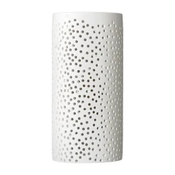 Gatpatroon-wandlamp Jiru uit wit gips