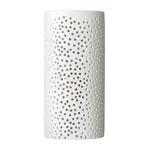 Gatpatroon-wandlamp Jiru uit wit gips